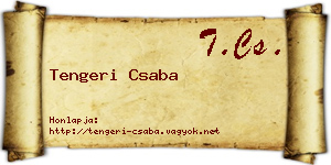 Tengeri Csaba névjegykártya