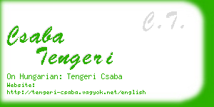 csaba tengeri business card